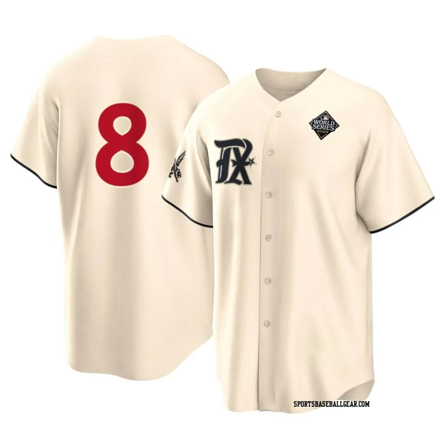 Bubba Thompson Youth Texas Rangers Cream Replica 2023 City Connect 2023 World Series Jersey