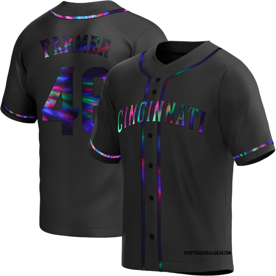 Buck Farmer Men's Cincinnati Reds Black Holographic Replica Alternate Jersey