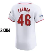 Buck Farmer Men's Cincinnati Reds White Elite Home Patch Jersey