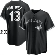 Buck Martinez Men's Toronto Blue Jays Black/White Replica Jersey