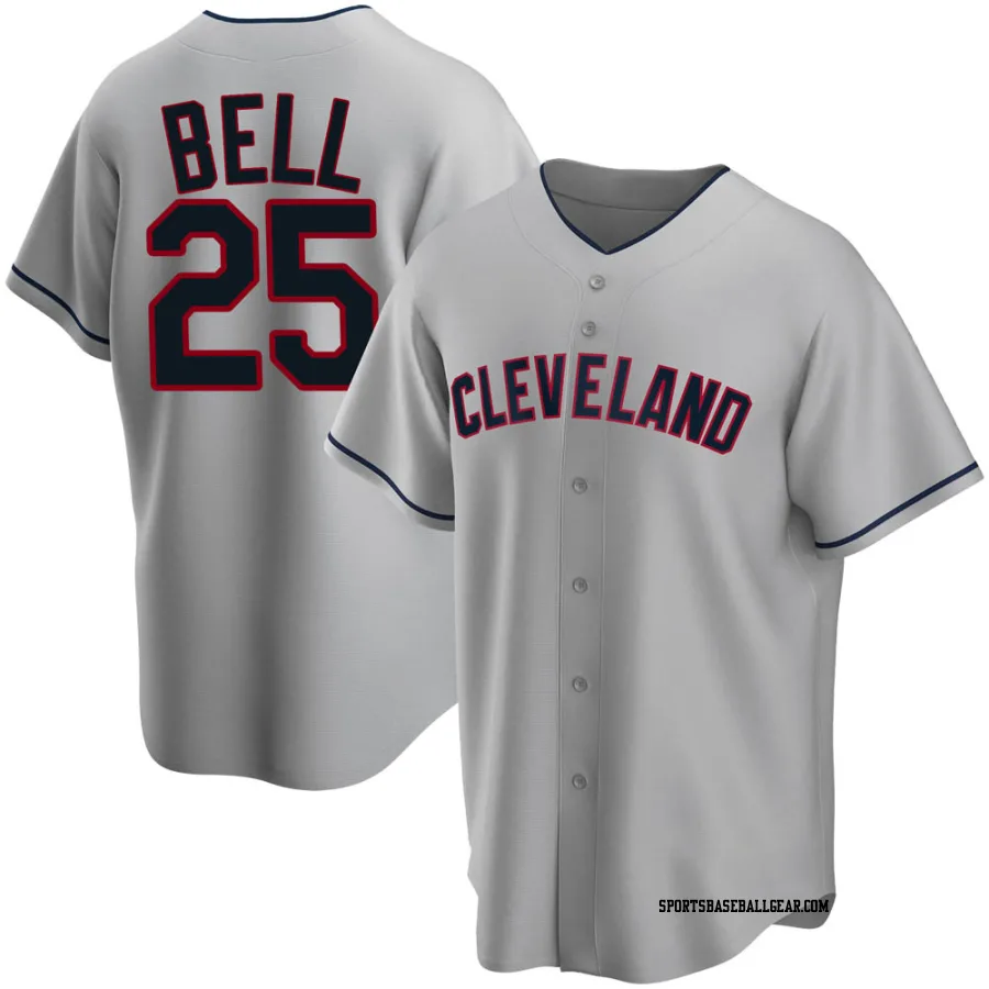 Buddy Bell Men's Cleveland Guardians Gray Replica Road Jersey