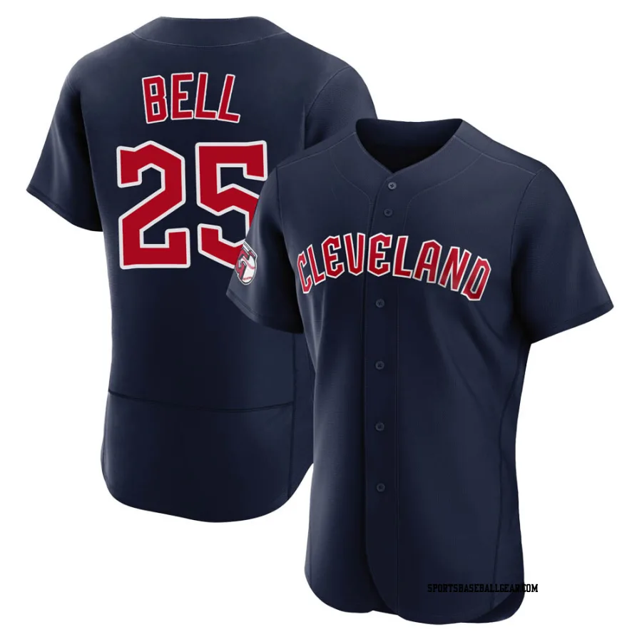 Buddy Bell Men's Cleveland Guardians Navy Authentic Alternate Jersey