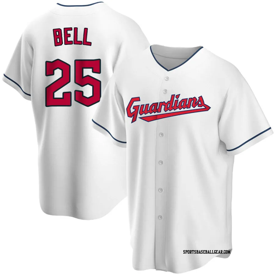 Buddy Bell Men's Cleveland Guardians White Replica Home Jersey