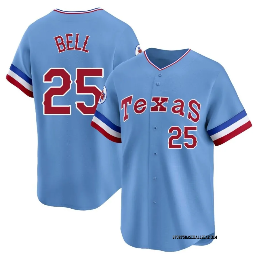 Buddy Bell Men's Texas Rangers Light Blue Limited Cooperstown Collection Jersey