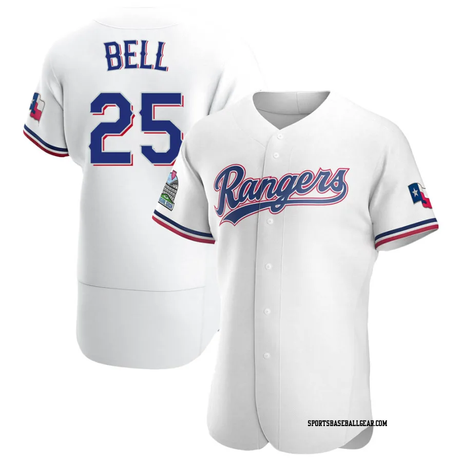 Buddy Bell Men's Texas Rangers White Authentic Home Jersey