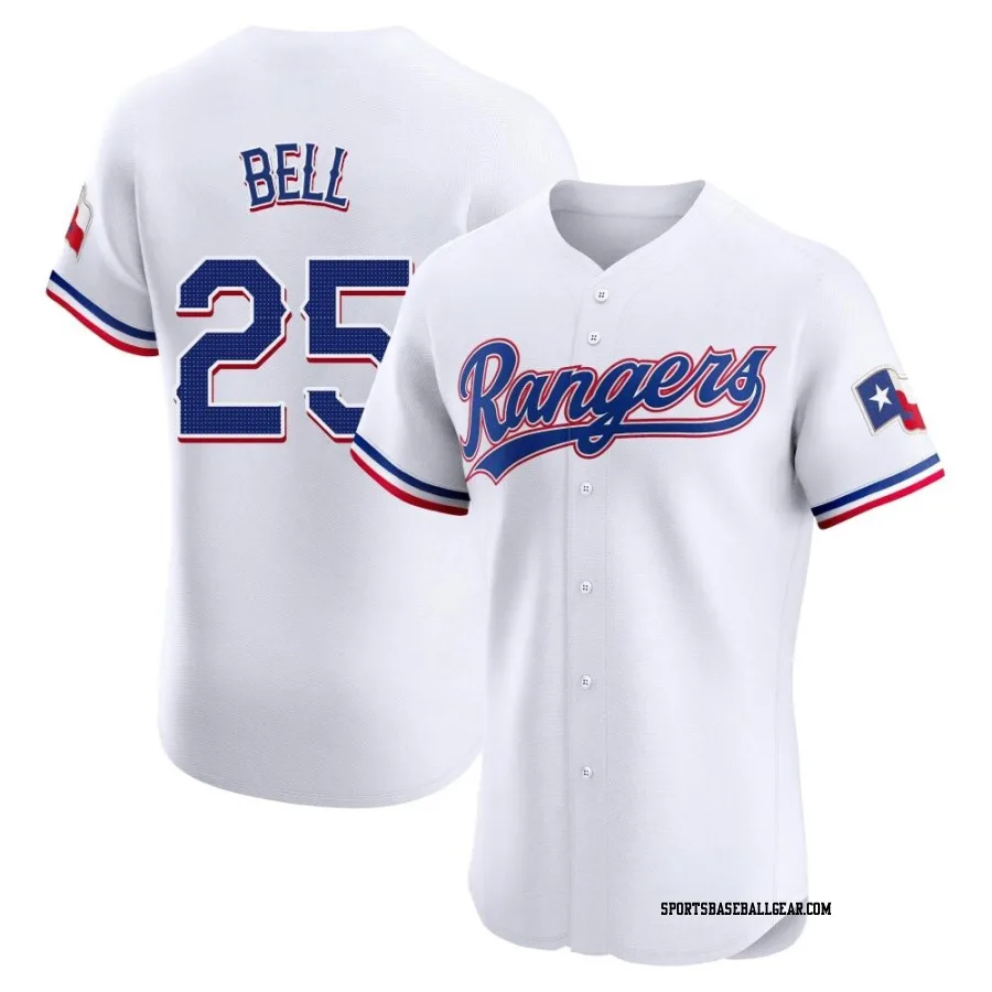 Buddy Bell Men's Texas Rangers White Elite Home Jersey