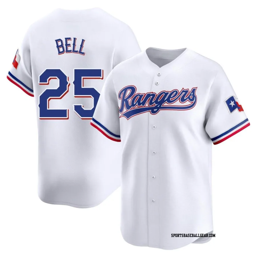 Buddy Bell Men's Texas Rangers White Limited Home Jersey