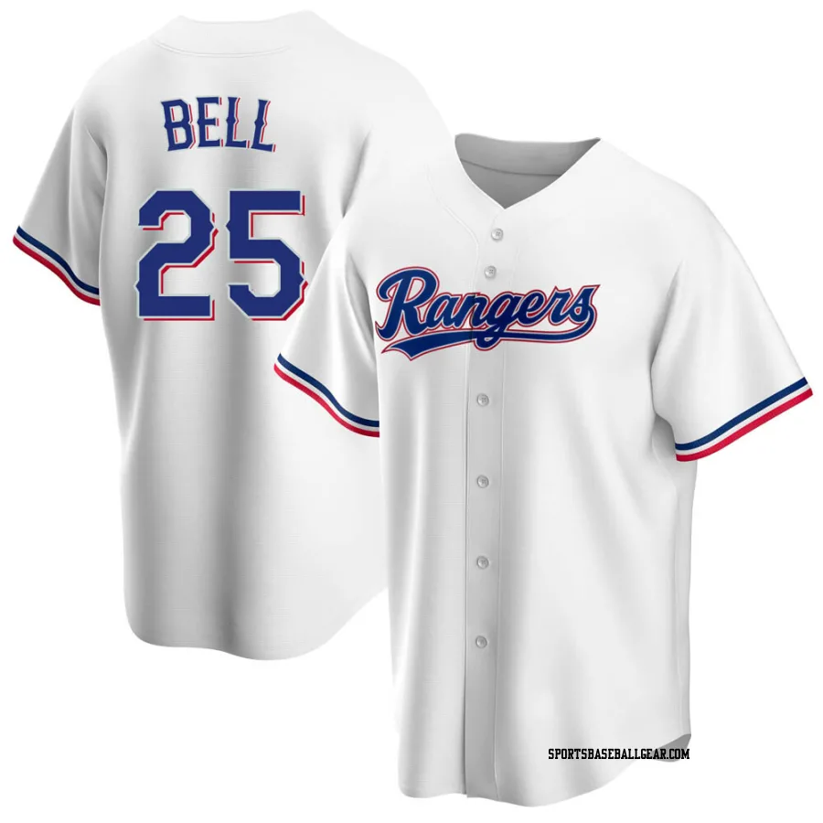 Buddy Bell Men's Texas Rangers White Replica Home Jersey