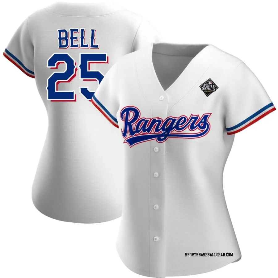 Buddy Bell Women's Texas Rangers White Authentic Home 2023 World Series Jersey