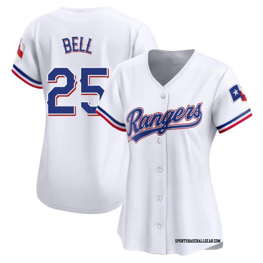 Buddy Bell Women's Texas Rangers White Limited Home Jersey