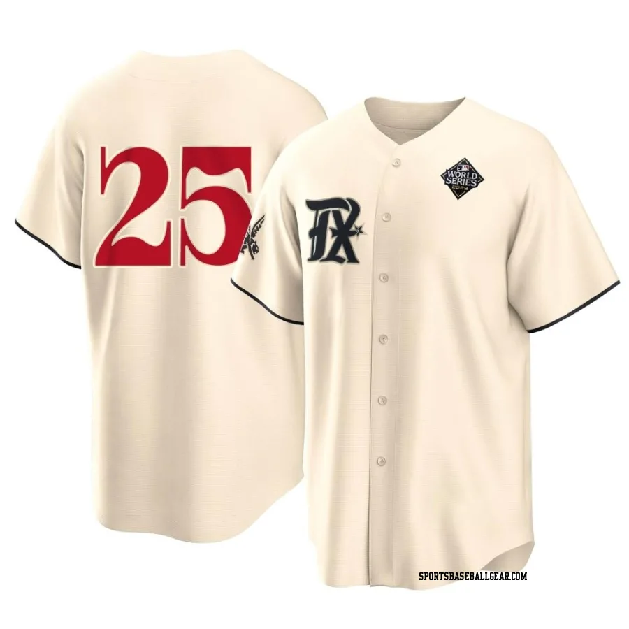 Buddy Bell Youth Texas Rangers Cream Replica 2023 City Connect 2023 World Series Jersey