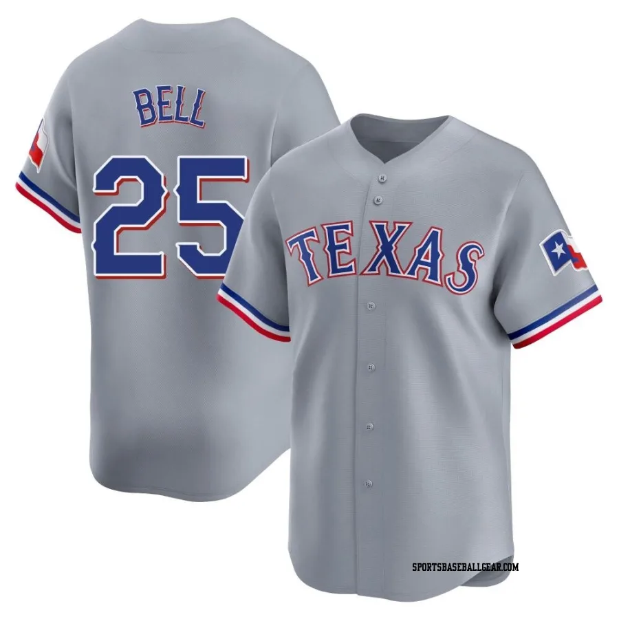 Buddy Bell Youth Texas Rangers Gray Limited Away Jersey