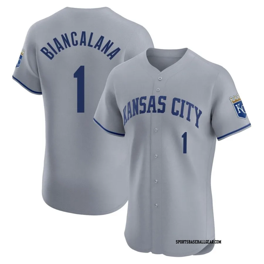 Buddy Biancalana Men's Kansas City Royals Gray Elite Road Jersey