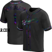 Buddy Biancalana Youth Kansas City Royals Black Holographic Replica Alternate Jersey