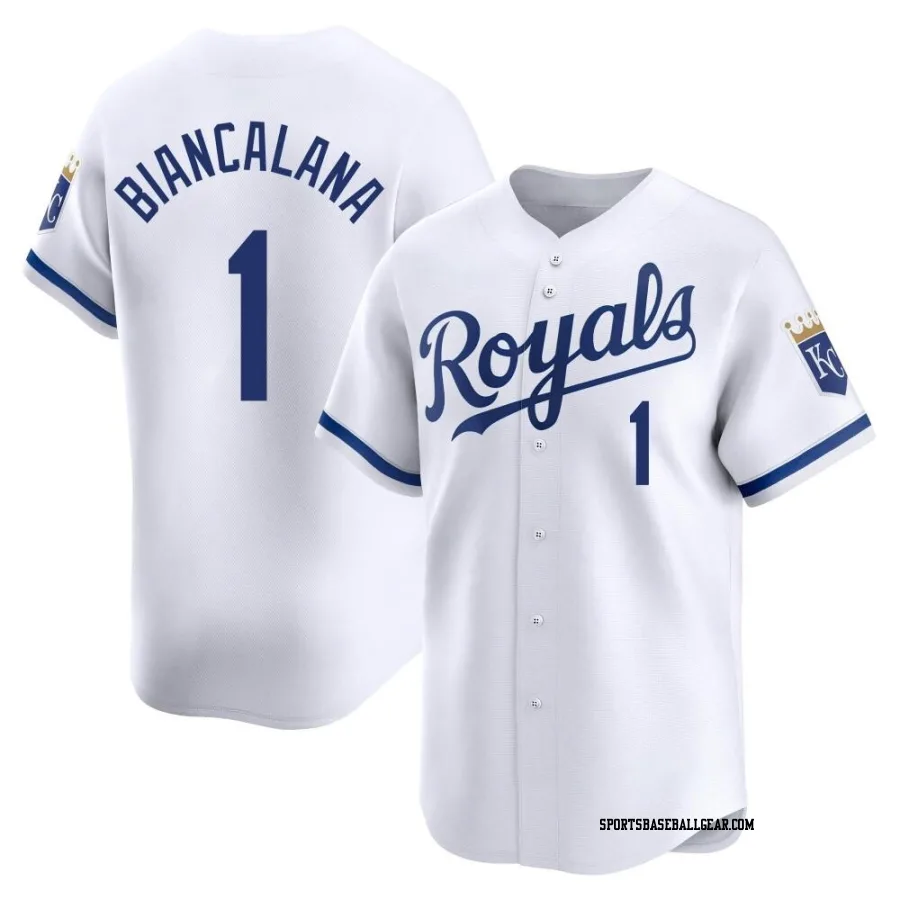 Buddy Biancalana Youth Kansas City Royals White Limited Home Jersey