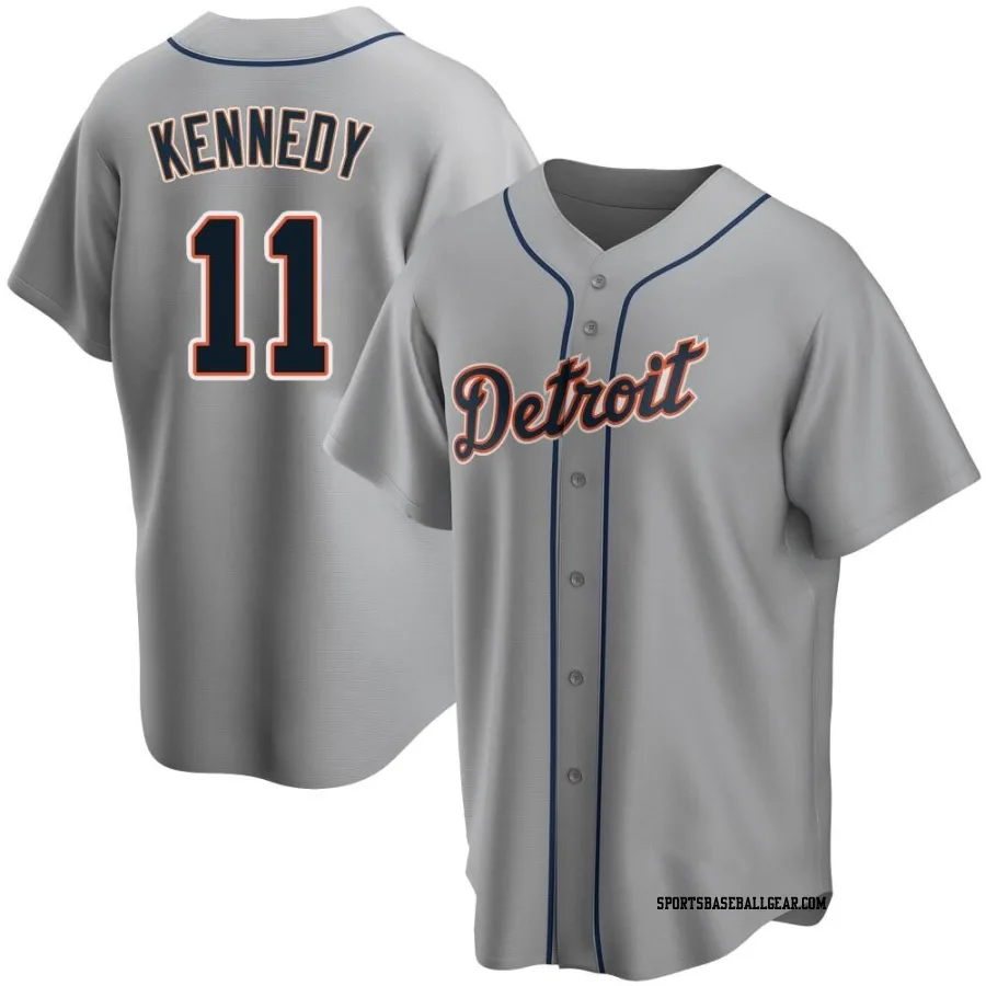 Buddy Kennedy Men's Detroit Tigers Gray Replica Road Jersey