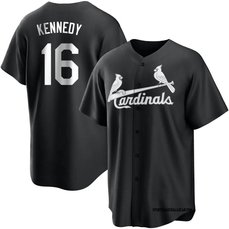 Buddy Kennedy Men's St. Louis Cardinals Black/White Replica Jersey