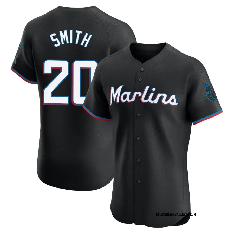 Burch Smith Men's Miami Marlins Black Elite Alternate Vapor Premier Jersey