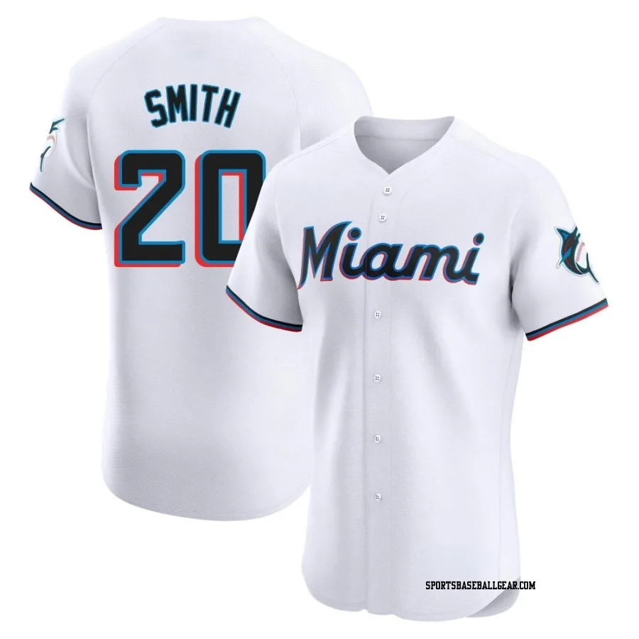 Burch Smith Men's Miami Marlins White Elite Home Jersey