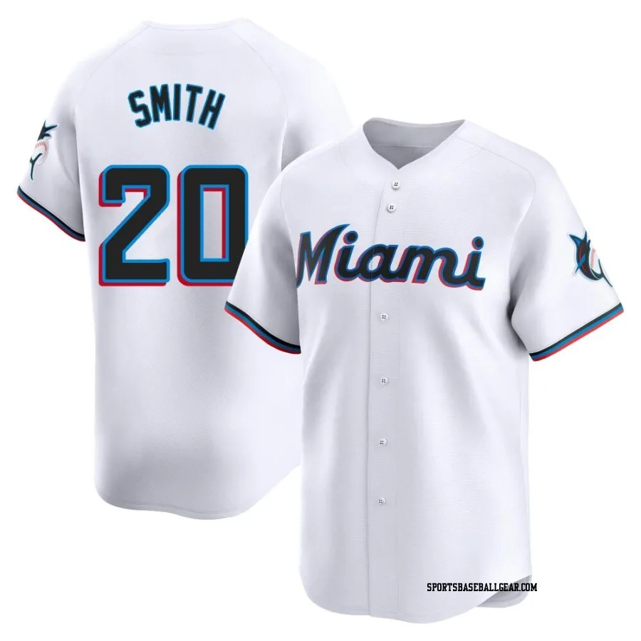 Burch Smith Men's Miami Marlins White Limited Home Jersey