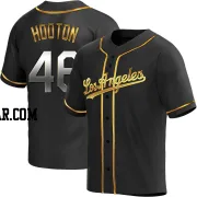 Burt Hooton Men's Los Angeles Dodgers Black Golden Replica Alternate Jersey