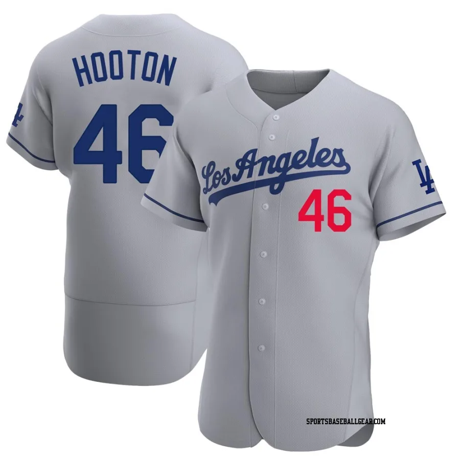 Burt Hooton Men's Los Angeles Dodgers Gray Authentic Away Jersey