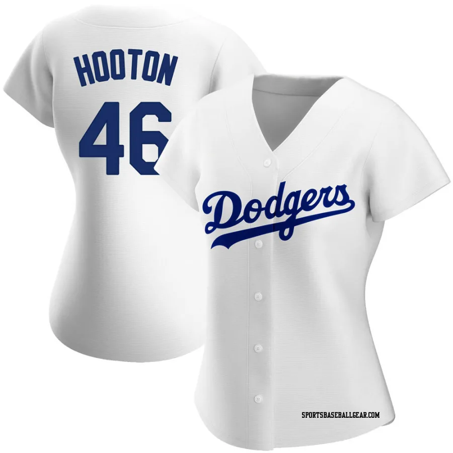 Burt Hooton Women's Los Angeles Dodgers White Replica Home Jersey