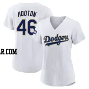 Burt Hooton Women's Los Angeles Dodgers White/Gold Authentic 2021 Gold Program Player Jersey