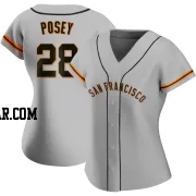 Buster Posey Women's San Francisco Giants Gray Authentic Road Jersey