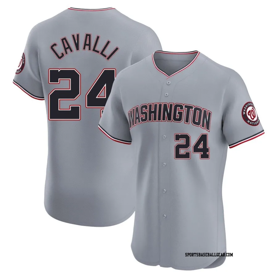 Cade Cavalli Men's Washington Nationals Gray Elite Road Jersey