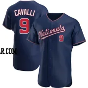 Cade Cavalli Men's Washington Nationals Navy Authentic Alternate Jersey