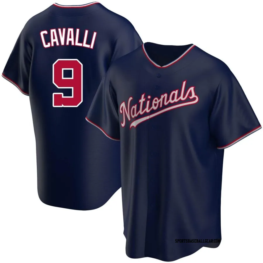 Cade Cavalli Men's Washington Nationals Navy Replica Alternate Jersey