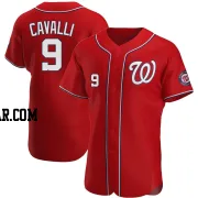 Cade Cavalli Men's Washington Nationals Red Authentic Alternate Jersey