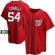 Cade Cavalli Men's Washington Nationals Red Replica Alternate Jersey