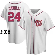 Cade Cavalli Men's Washington Nationals White Replica Home Jersey