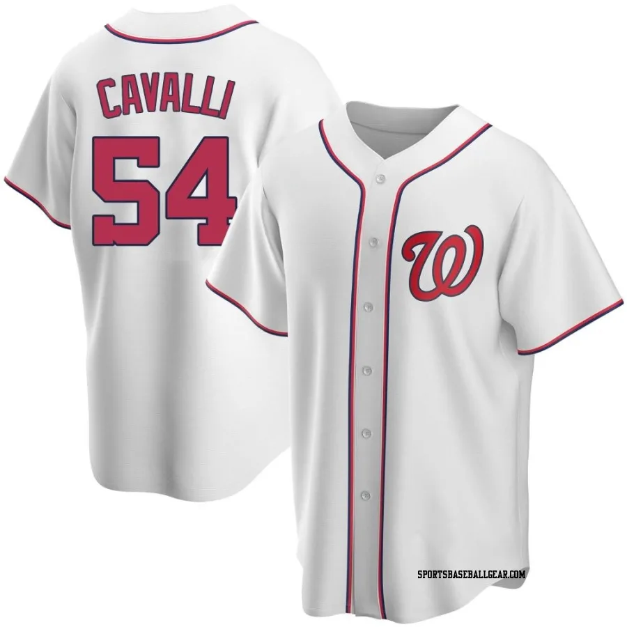 Cade Cavalli Men's Washington Nationals White Replica Home Jersey