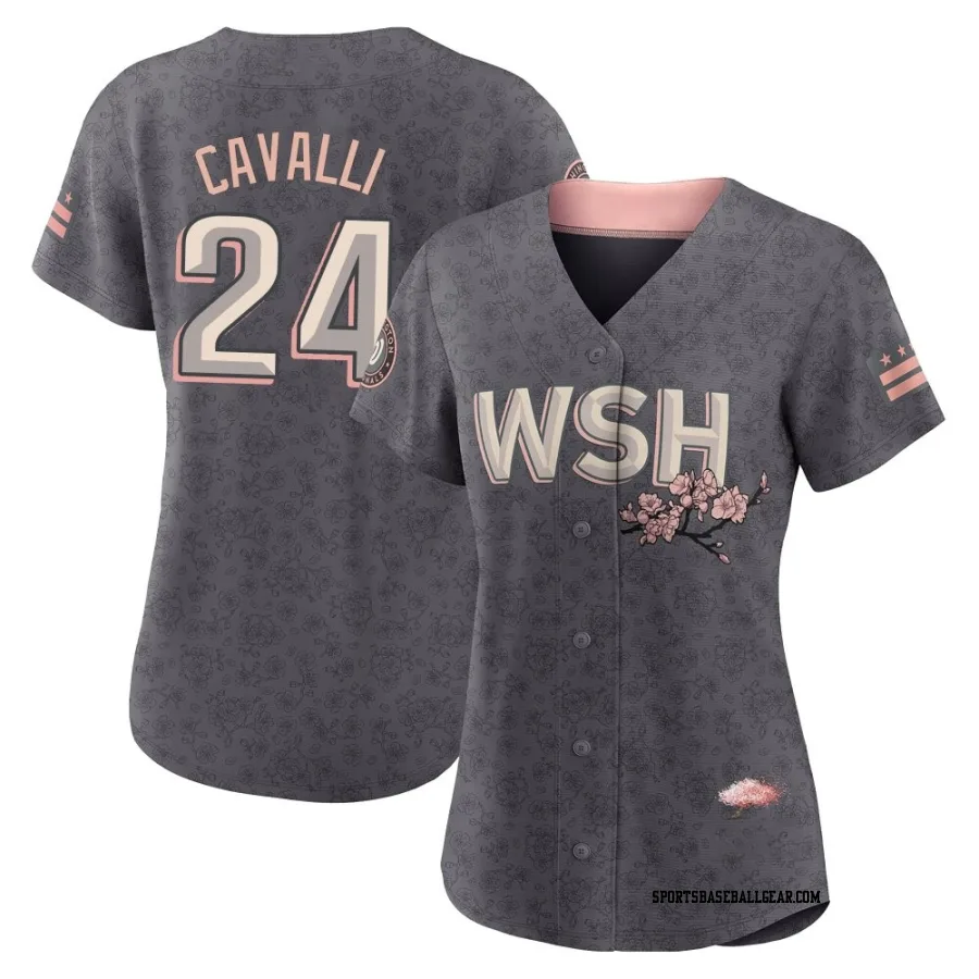 Cade Cavalli Women's Washington Nationals Gray Authentic 2022 City Connect Jersey