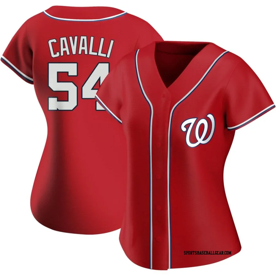 Cade Cavalli Women's Washington Nationals Red Authentic Alternate Jersey