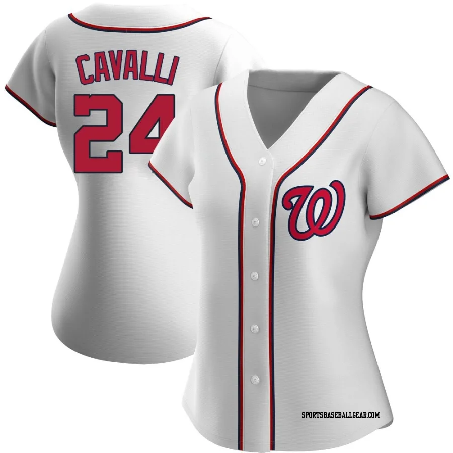 Cade Cavalli Women's Washington Nationals White Authentic Home Jersey