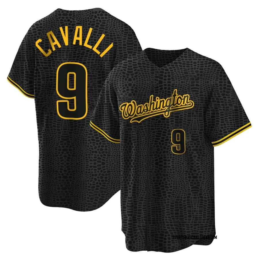 Cade Cavalli Youth Washington Nationals Black Replica Snake Skin City Jersey