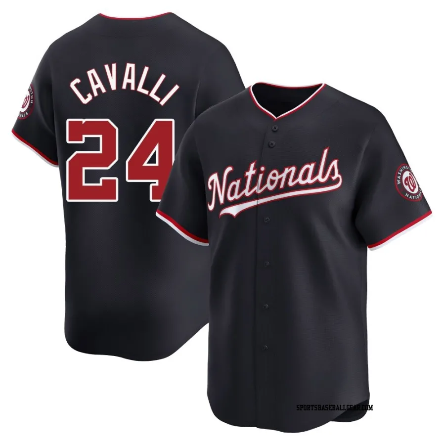 Cade Cavalli Youth Washington Nationals Navy Limited Alternate Jersey