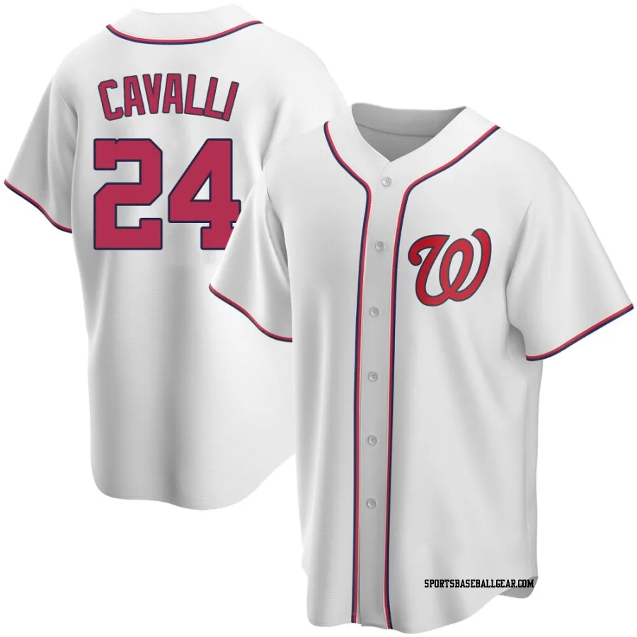 Cade Cavalli Youth Washington Nationals White Replica Home Jersey