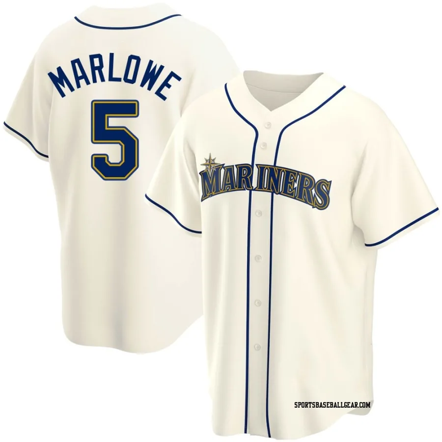 Cade Marlowe Men's Seattle Mariners Cream Replica Alternate Jersey