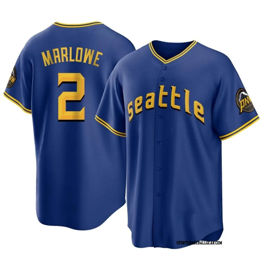 Cade Marlowe Youth Seattle Mariners Royal Replica 2023 City Connect Jersey