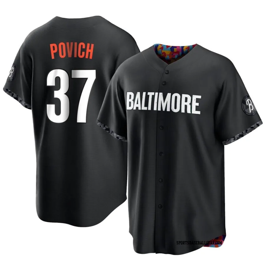 Cade Povich Men's Baltimore Orioles Black Replica 2023 City Connect Jersey