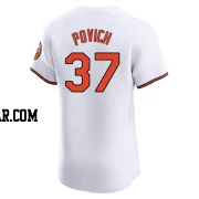 Cade Povich Men's Baltimore Orioles White Elite Home Jersey