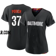 Cade Povich Women's Baltimore Orioles Black Authentic 2023 City Connect Jersey