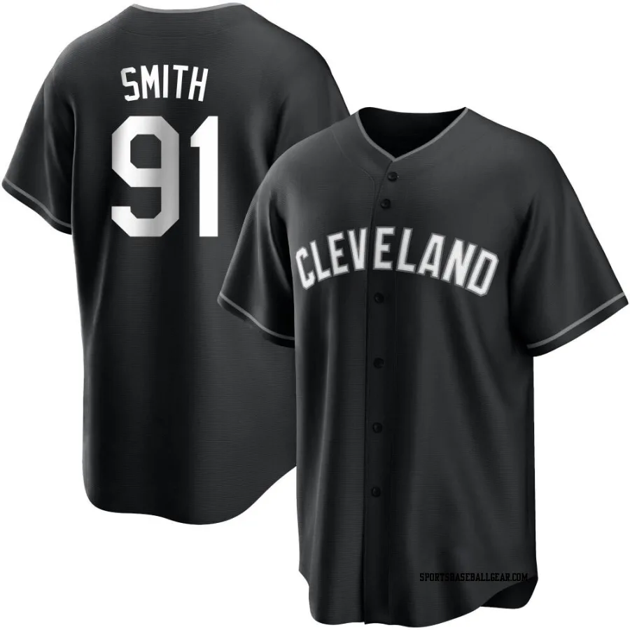 Cade Smith Men's Cleveland Guardians Black/White Replica Jersey