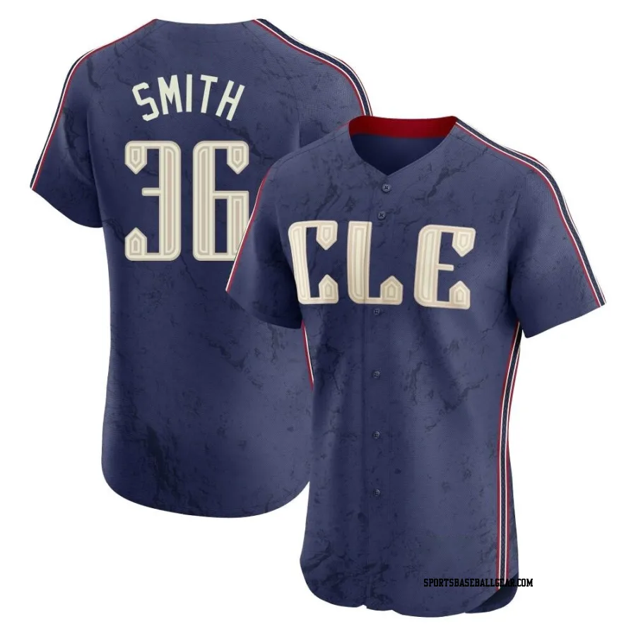 Cade Smith Men's Cleveland Guardians Navy Elite 2024 City Connect Jersey