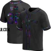 Caden Dana Men's Los Angeles Angels Black Holographic Replica Alternate Jersey